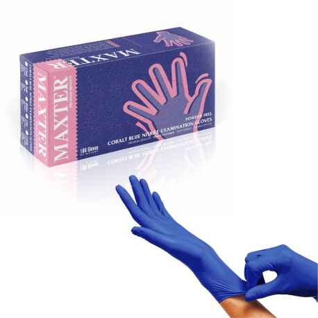 Rękawiczki nitrylex Maxter kobaltowe S