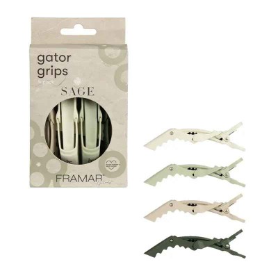 FRAMAR Neutral Sage Gator Grips - klipsy krokodylki 4 szt.