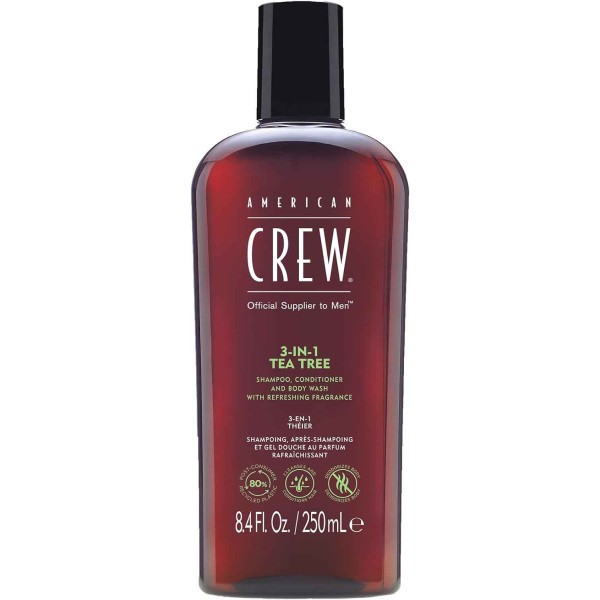 American Crew Classic 3w1 szampon odżywka i żel pod prysznic o zapachu drzewa herbacianego 250 ml
