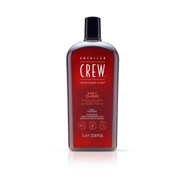 American Crew 3w1 Classic szampon odżywka i żel pod prysznic 1000 ml
 
