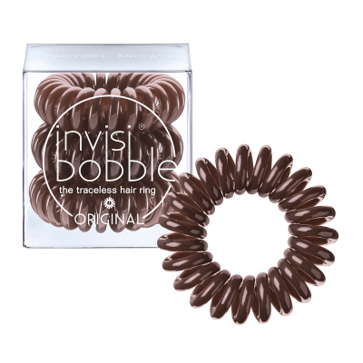 InvisiBobble Traceless Hair Ring Pretzel Brown gumki do włosów 3 szt.