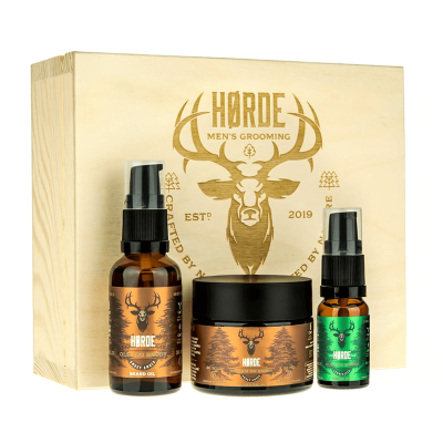 Horde Smoky Amber zestaw: olejek 30ml + balsam 50ml + olejek Lumberjack 10ml