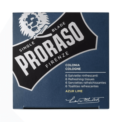 Proraso Blue Azur Lime Tissues odświeżające chusteczki 6 szt.