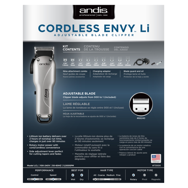 Andis US-Pro Li US Cordless maszynka do strzyżenia bezprzewodowa