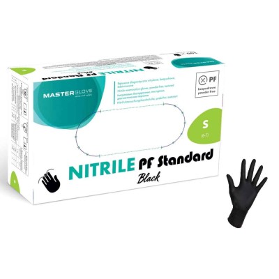 Rękawiczki nitrylowe czarne Master Glove PF Black S