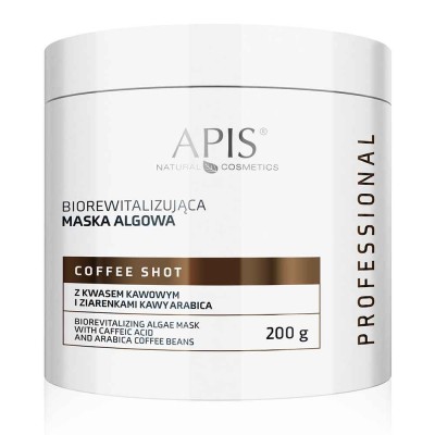 Apis Coffee Shot - Biorewitalizująca maska algowa z kwasem kawowym i ziarenkami kawy 200g