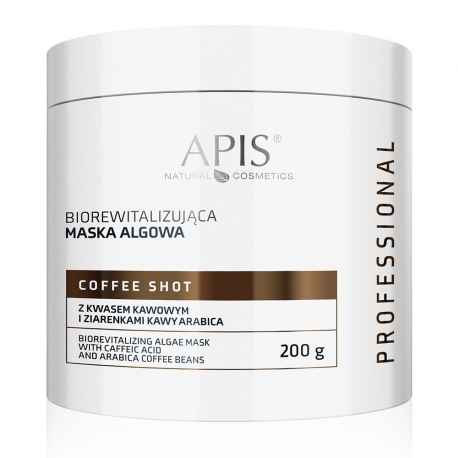 Apis Coffee Shot - Biorewitalizująca maska algowa z kwasem kawowym i ziarenkami kawy 200g